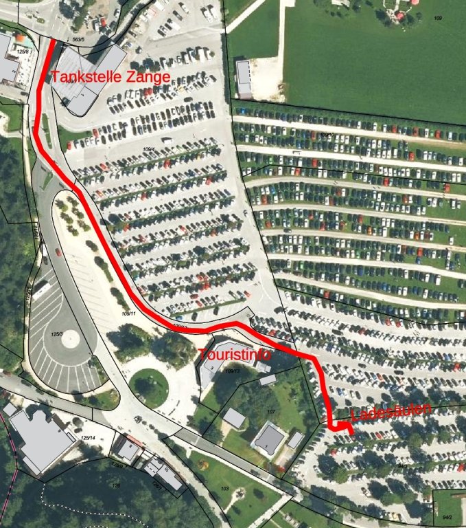 Grossansicht in neuem Fenster: Lageplan Ladepark PP Königssee Grossansicht in neuem Fenster: Lageplan Ladepark PP Königssee
